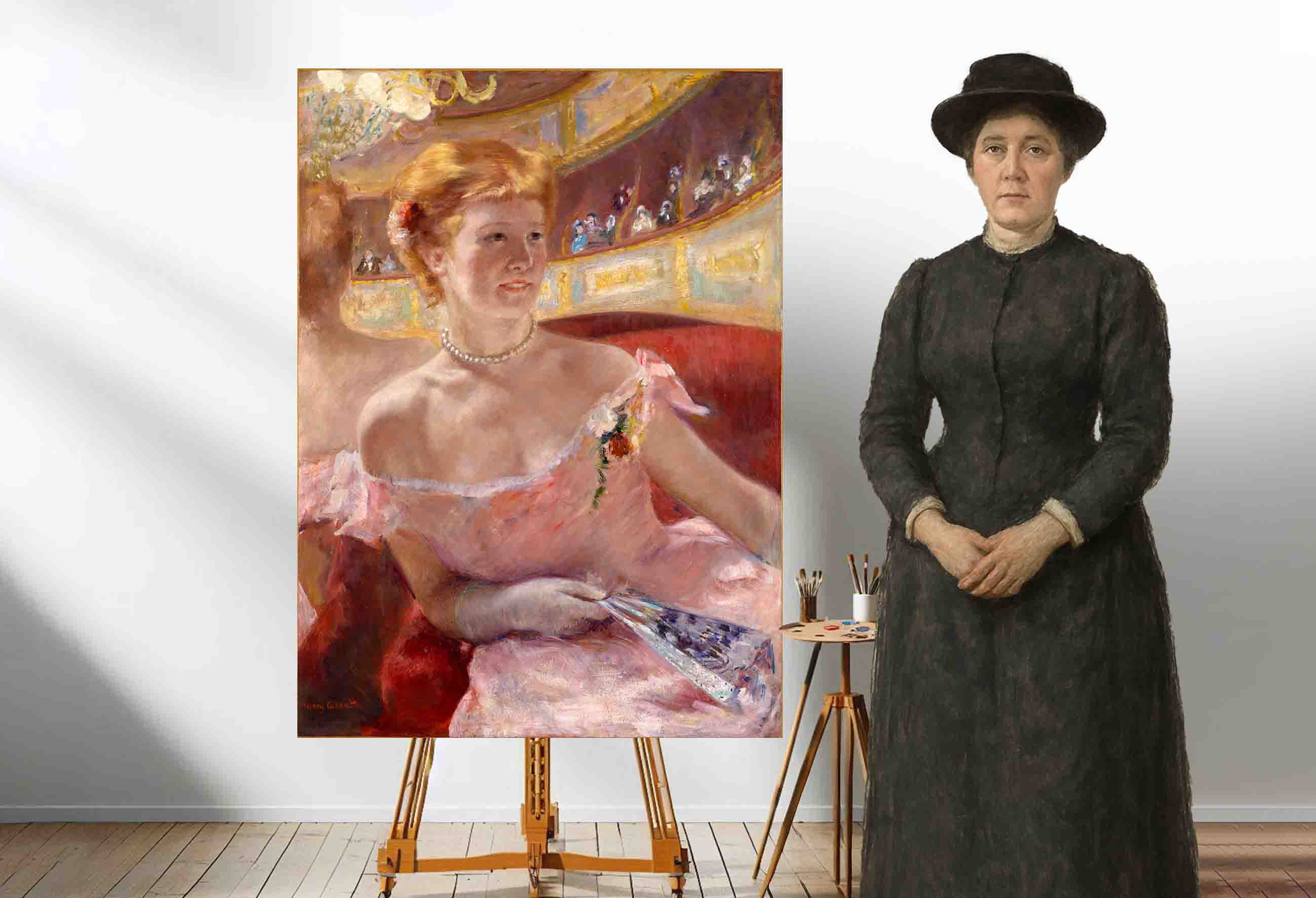 زنی با گردنبند مروارید در لژ (Woman with a Pearl Necklace in a Loge)